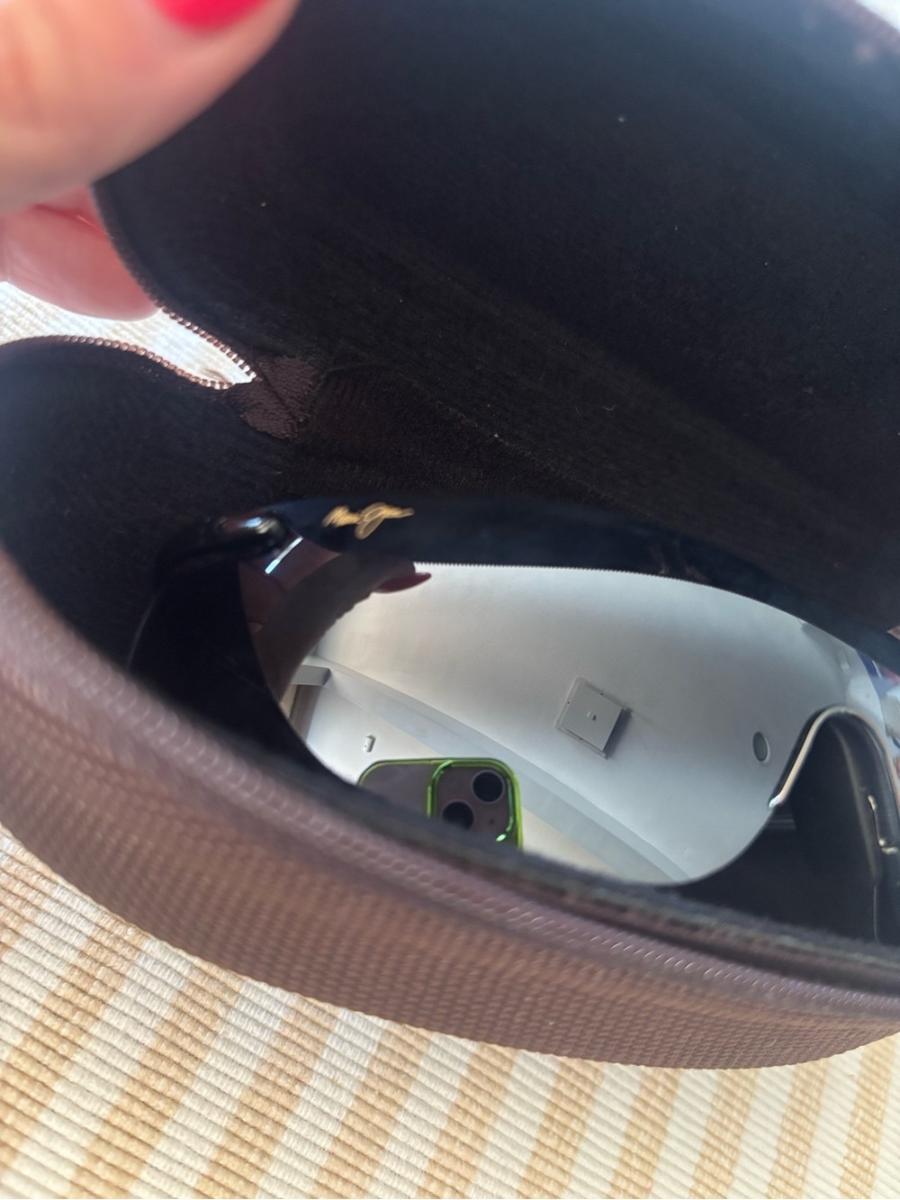 Maui Jim Shield Sunglasses in Smoke Gray Lens with Black Frame - Picture 6 of 7
